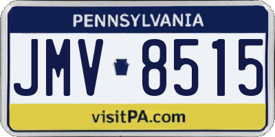 PA license plate JMV8515