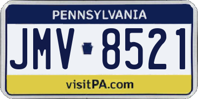 PA license plate JMV8521