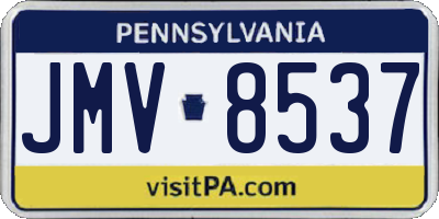 PA license plate JMV8537