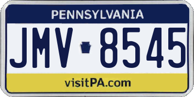 PA license plate JMV8545