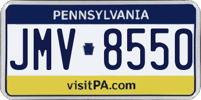 PA license plate JMV8550