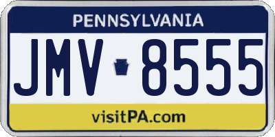 PA license plate JMV8555
