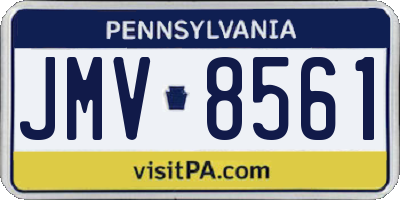 PA license plate JMV8561