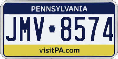 PA license plate JMV8574