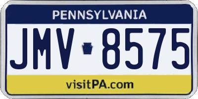 PA license plate JMV8575