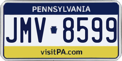 PA license plate JMV8599