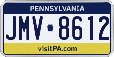 PA license plate JMV8612