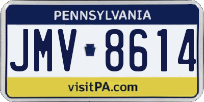 PA license plate JMV8614