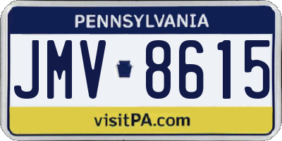 PA license plate JMV8615