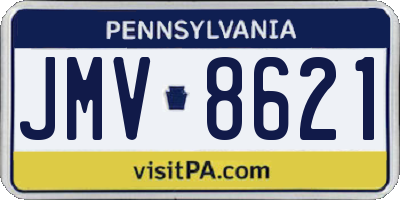 PA license plate JMV8621