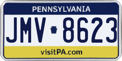 PA license plate JMV8623