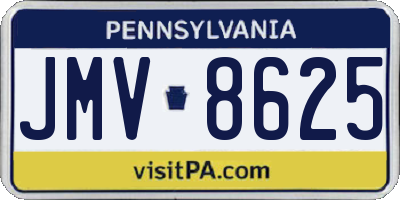 PA license plate JMV8625