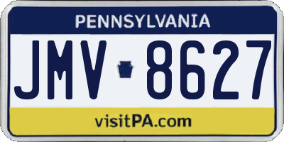 PA license plate JMV8627