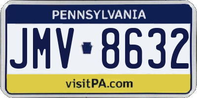 PA license plate JMV8632