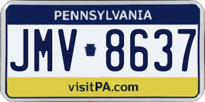 PA license plate JMV8637