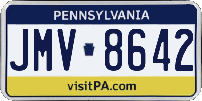 PA license plate JMV8642