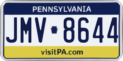 PA license plate JMV8644