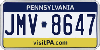 PA license plate JMV8647