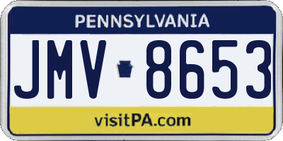 PA license plate JMV8653