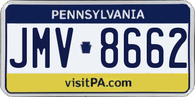 PA license plate JMV8662