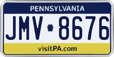 PA license plate JMV8676