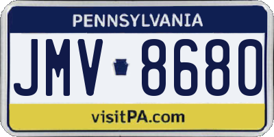 PA license plate JMV8680