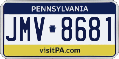 PA license plate JMV8681