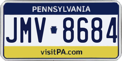 PA license plate JMV8684