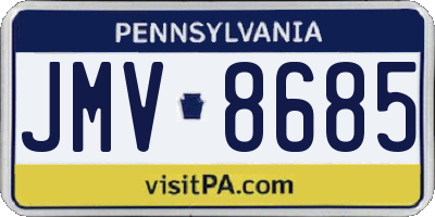 PA license plate JMV8685