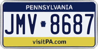 PA license plate JMV8687