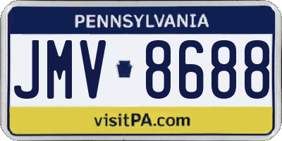 PA license plate JMV8688