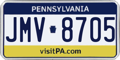 PA license plate JMV8705