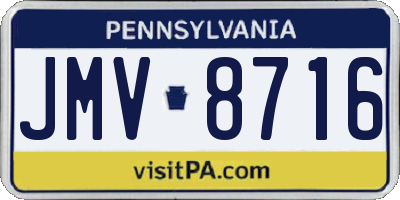 PA license plate JMV8716