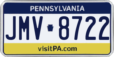 PA license plate JMV8722