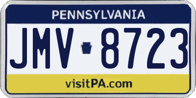 PA license plate JMV8723