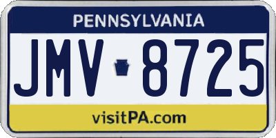 PA license plate JMV8725