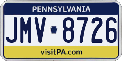 PA license plate JMV8726
