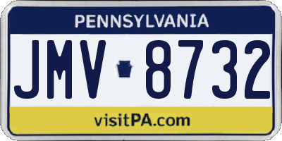 PA license plate JMV8732