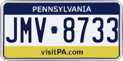 PA license plate JMV8733