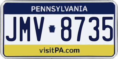 PA license plate JMV8735