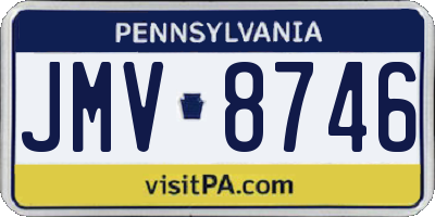 PA license plate JMV8746