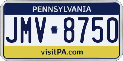 PA license plate JMV8750