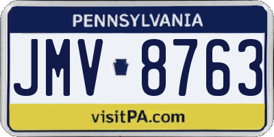 PA license plate JMV8763