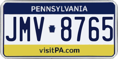 PA license plate JMV8765