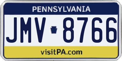PA license plate JMV8766