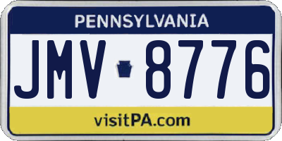PA license plate JMV8776