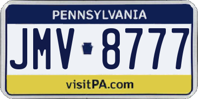 PA license plate JMV8777