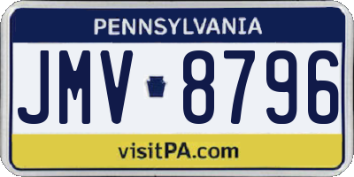 PA license plate JMV8796