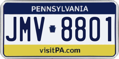 PA license plate JMV8801