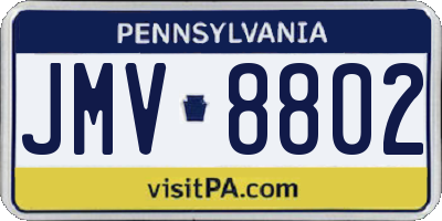 PA license plate JMV8802